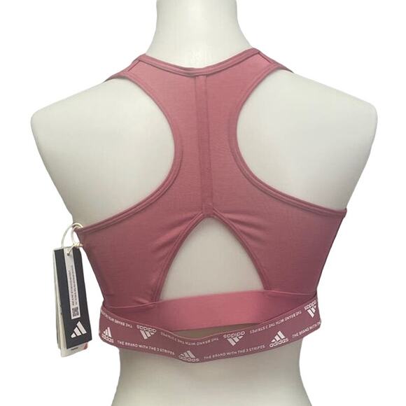 New Adidas Small A Cup Medium Support Removeable Pads Training Sports Bra - Picture 3 of 5
